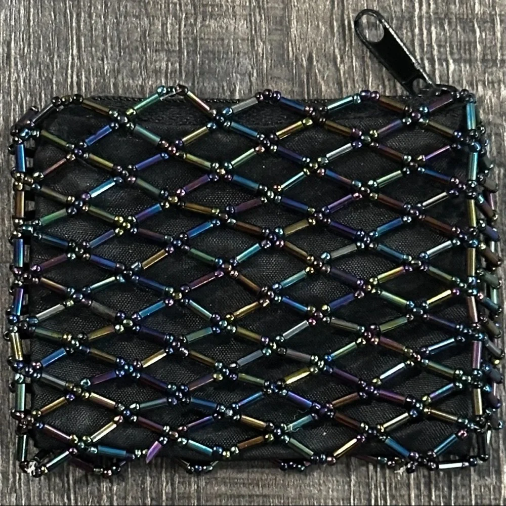 💞 New Black Beaded Coin Purse